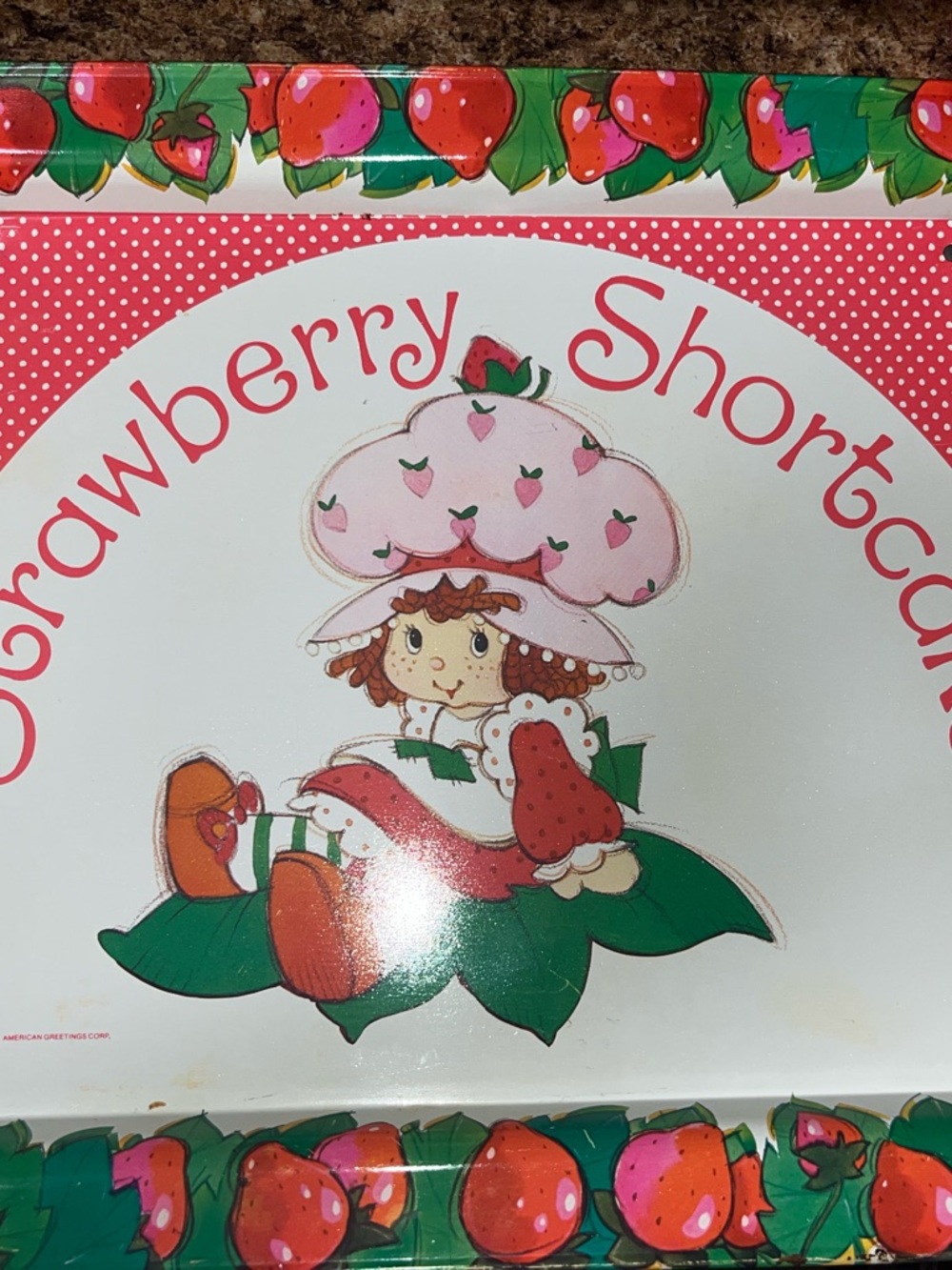 Vintage Strawberry Shortcake Folding Metal TV Lap Trayl